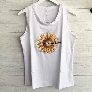 Sunshine in my Heart Sunflower Tank Top